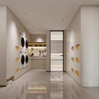 现代洗衣房特写