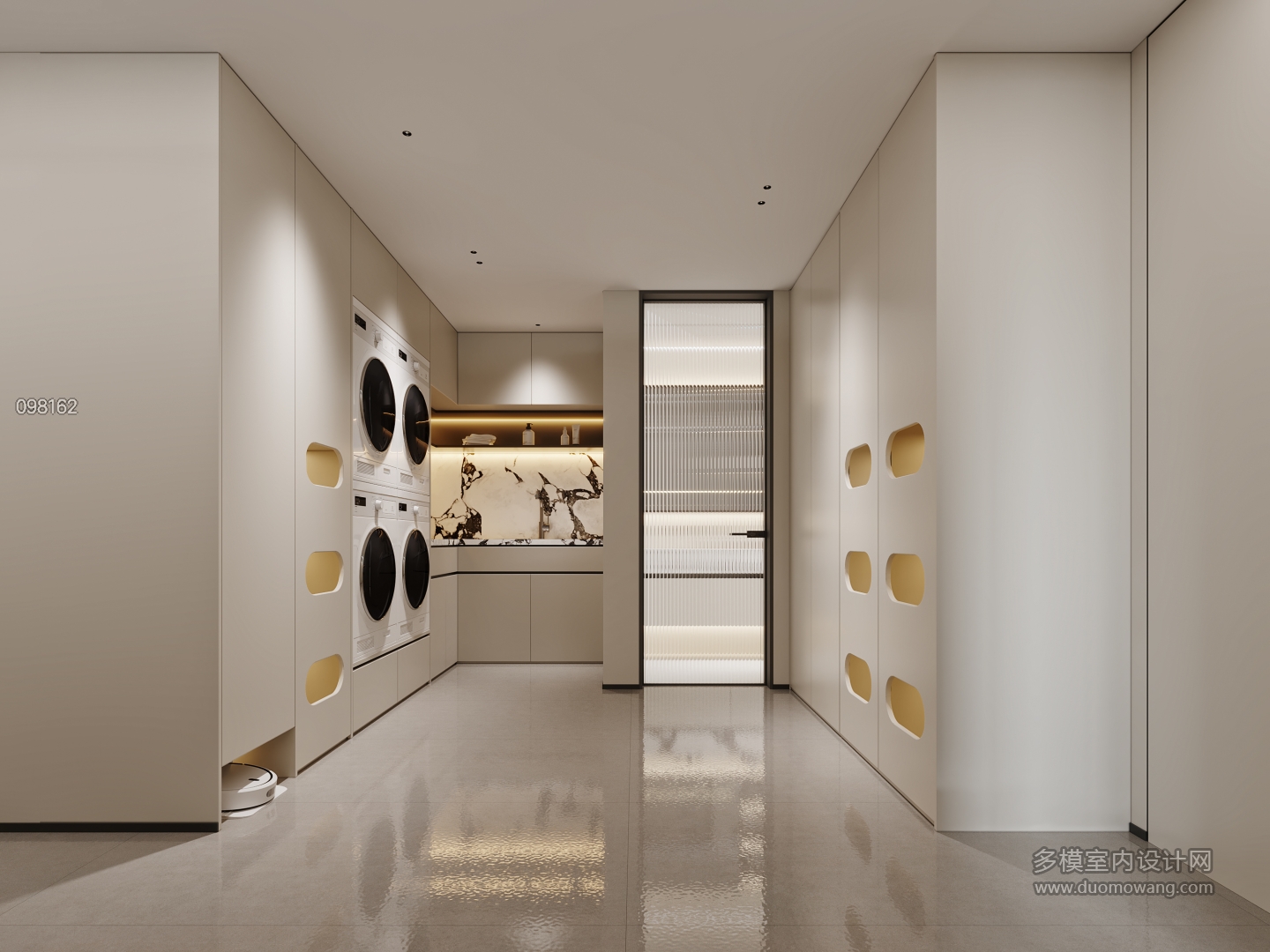 现代洗衣房特写