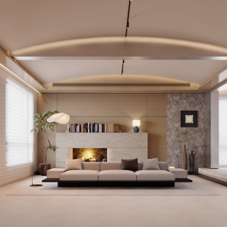 一层现代沙发背景特写