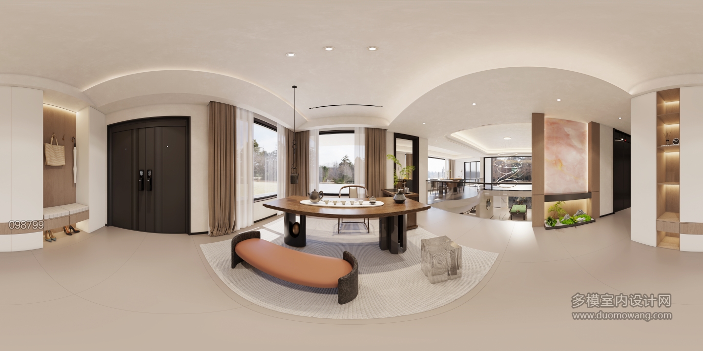 7现代一楼玄关区全景