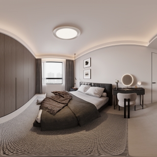 现代意式主卧全景