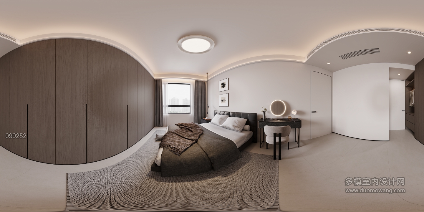 现代意式主卧全景