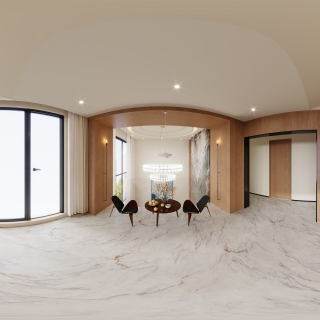 现代二楼茶室全景