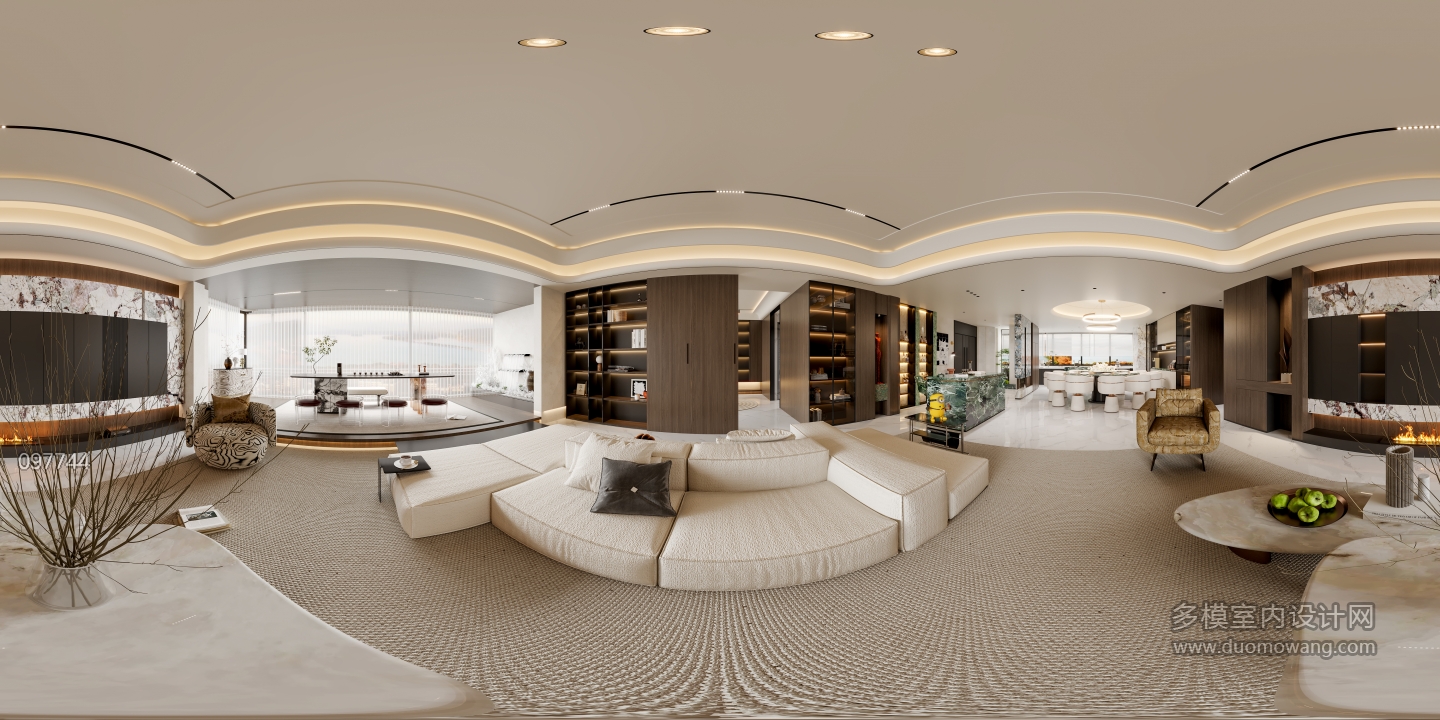 现代客餐厅全景