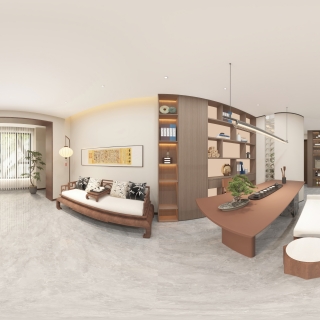 新中式客厅全景