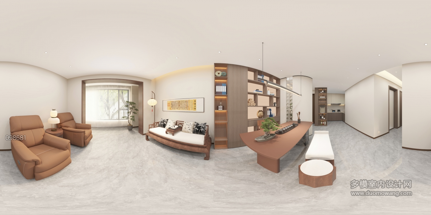 新中式客厅全景