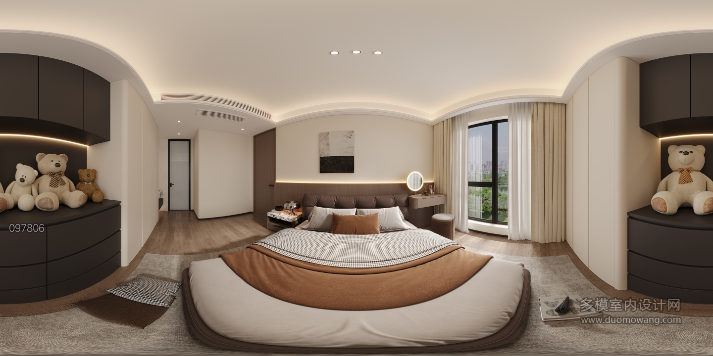 现代主卧全景