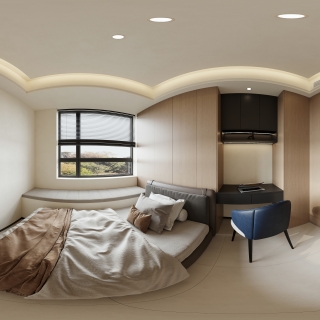 现代 男孩房 全景