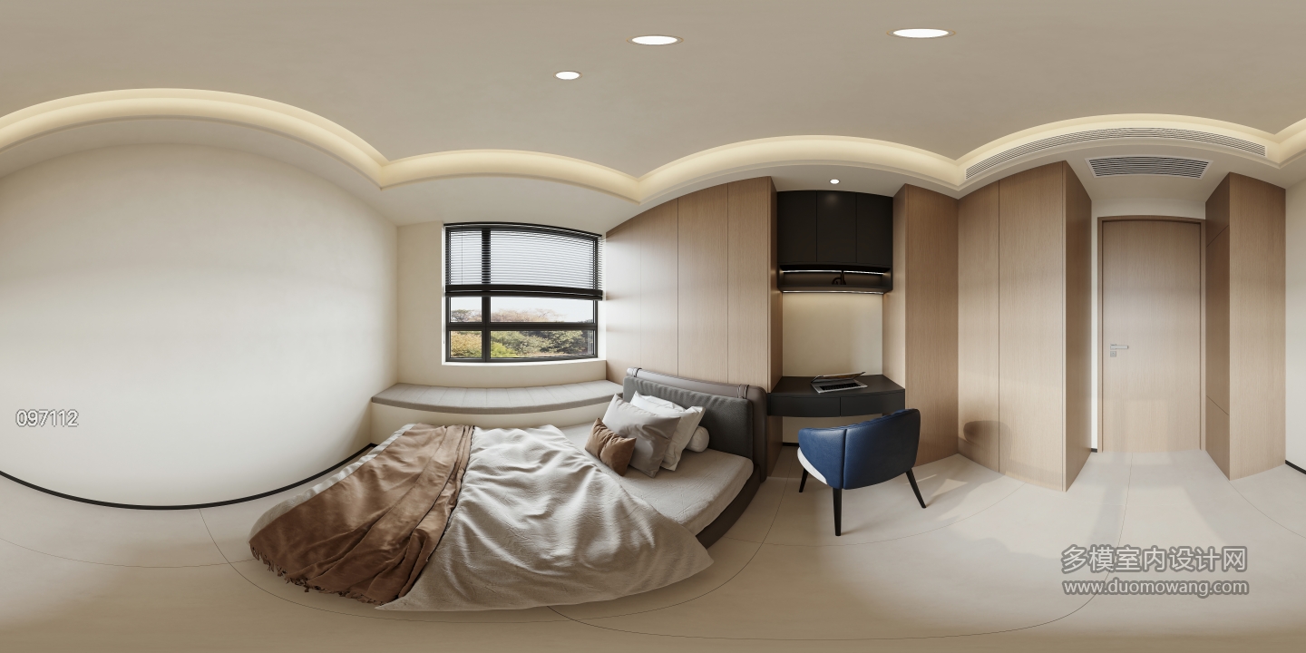 现代 男孩房 全景