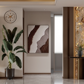 现代客餐厅_电视背景特写