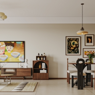 奶油中古风客餐厅特写2