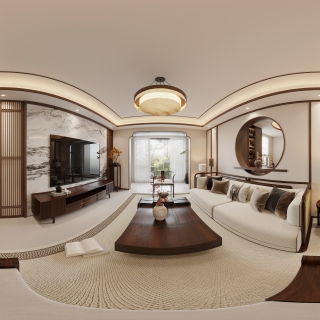 新中式客厅全景