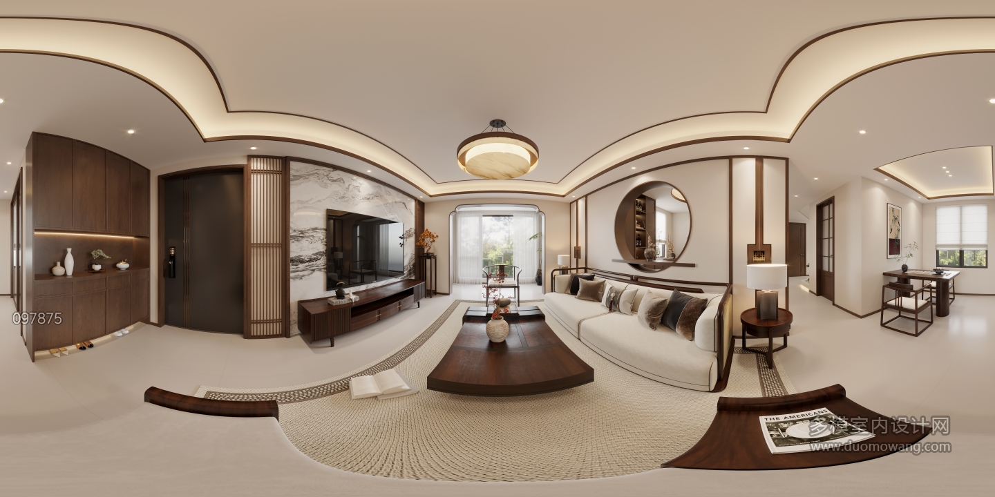 新中式客厅全景