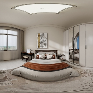 新中式二楼南卧室