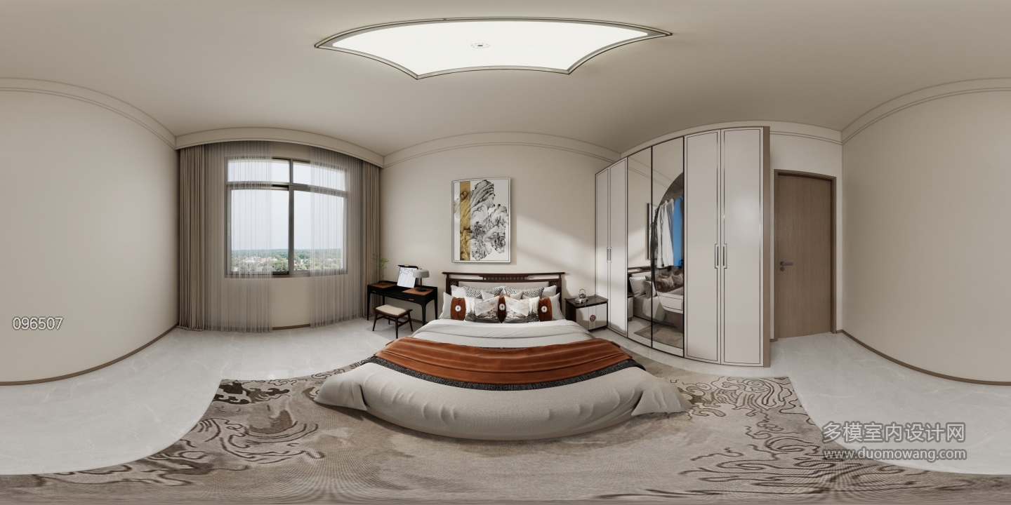 新中式二楼南卧室