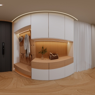 奶油风 玄关全景