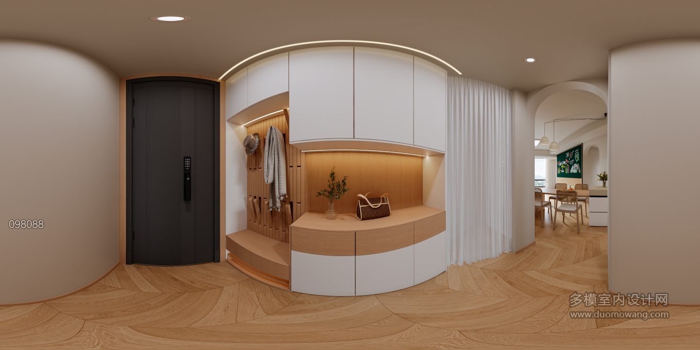 奶油风 玄关全景