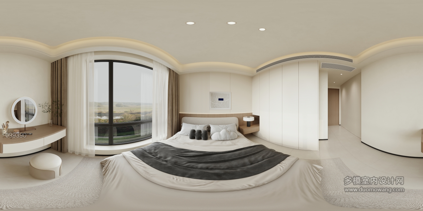 现代 主卧 全景