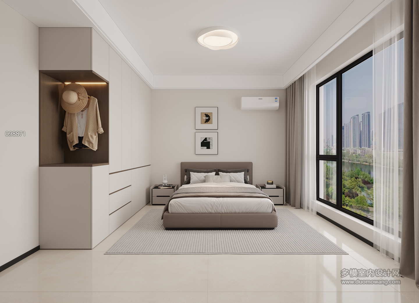 现代电视墙这边卧室