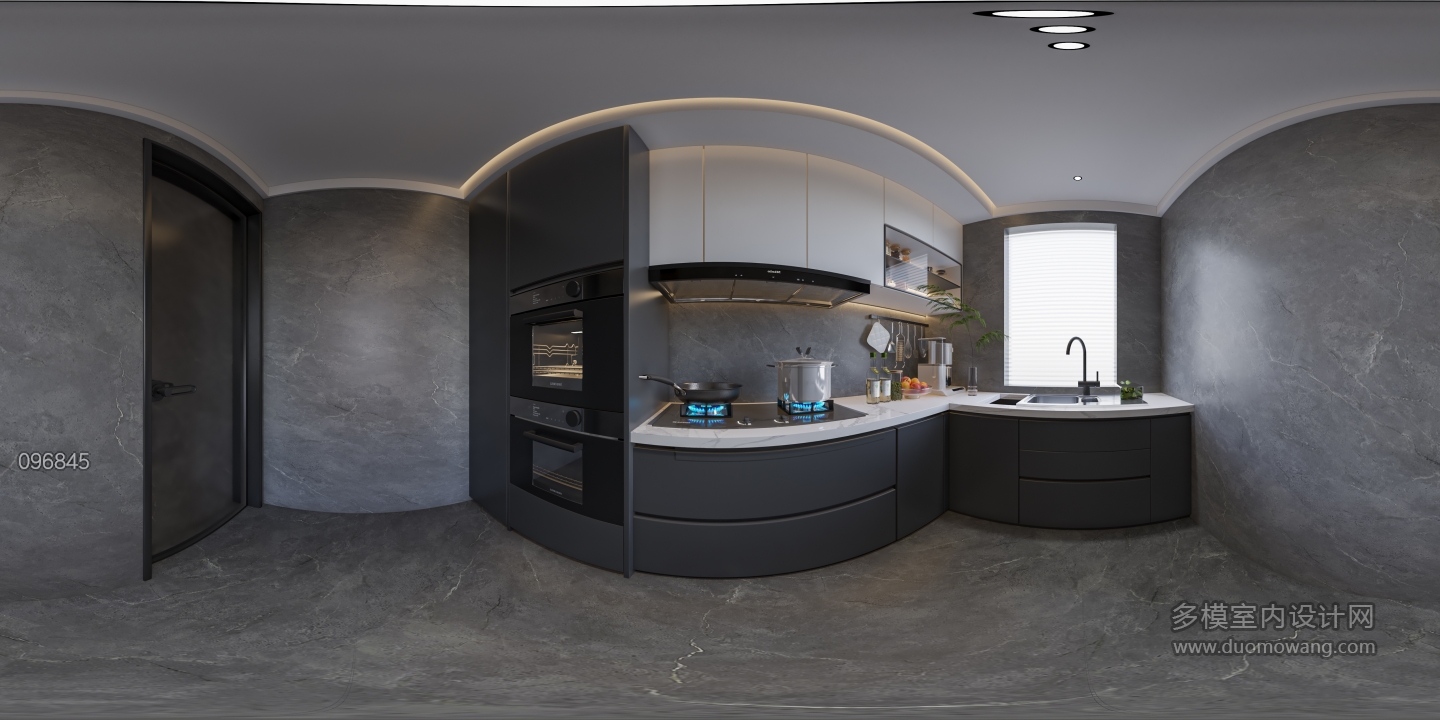 现代厨房全景