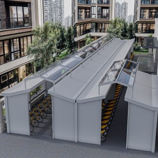 现代车棚鸟瞰图