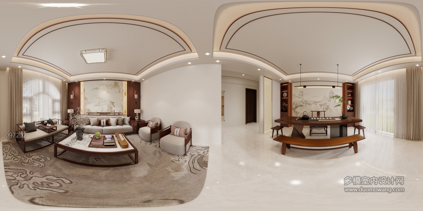 新中式二楼客厅