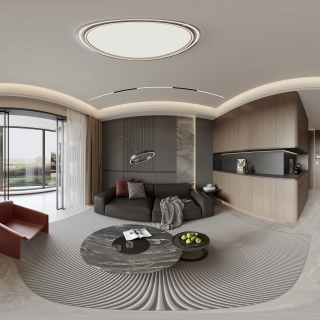 现代意式 客厅 全景