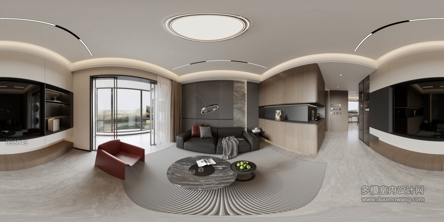 现代意式 客厅 全景