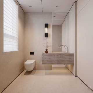 一层现代卫生间特写