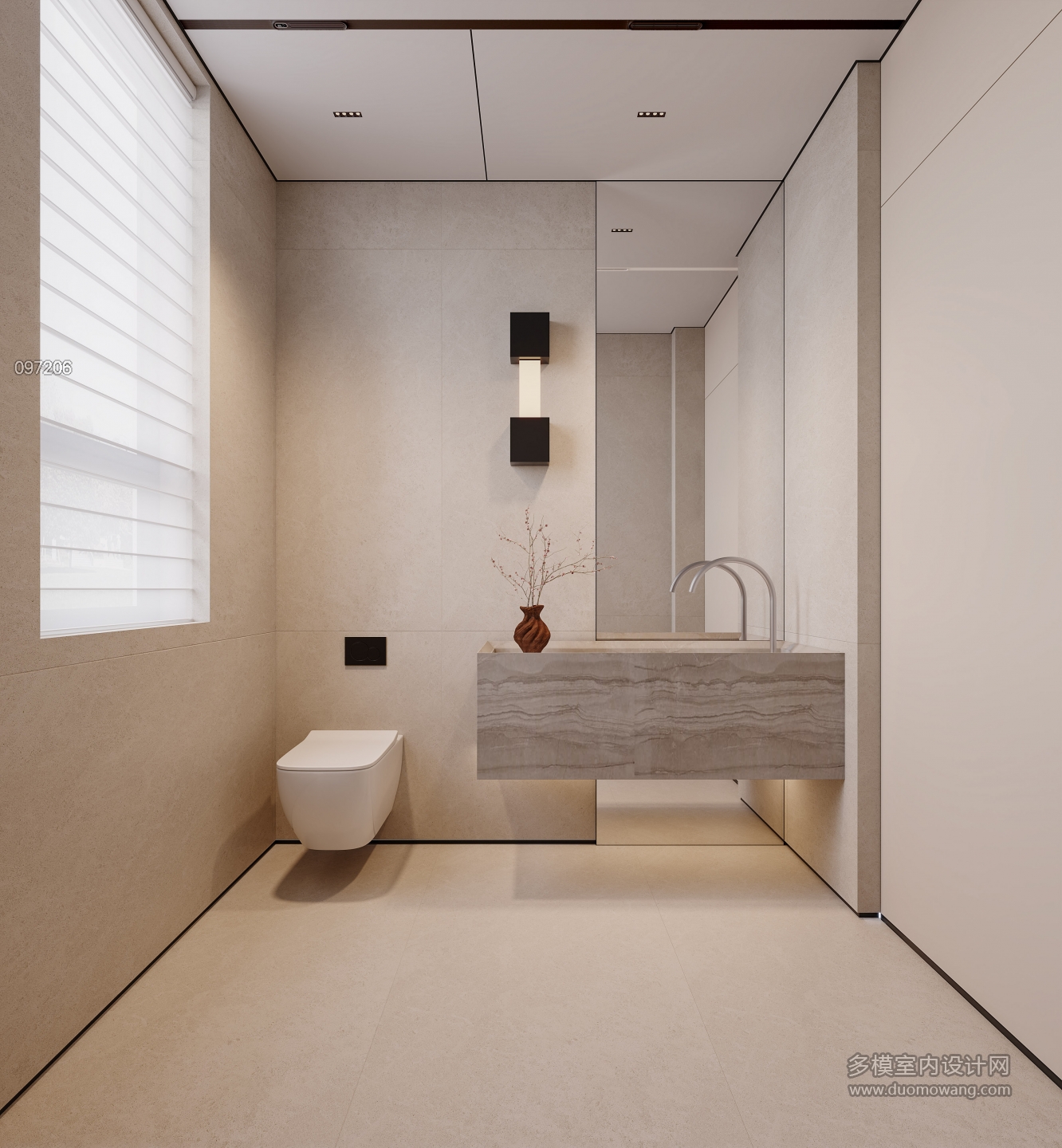 一层现代卫生间特写