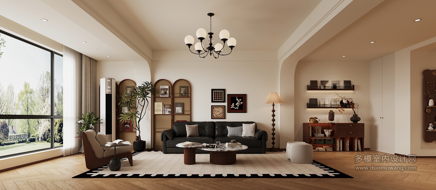 现代一楼客厅单张二