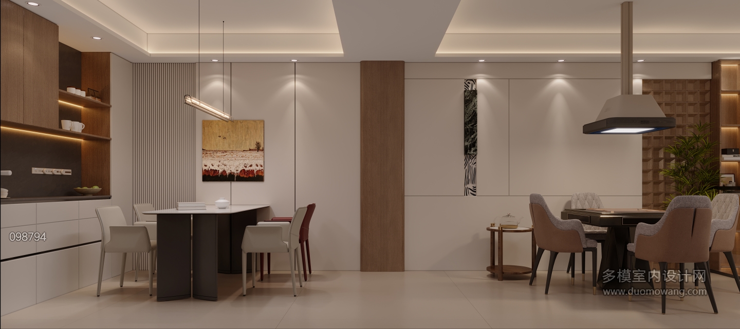 现代负一餐厅特写1