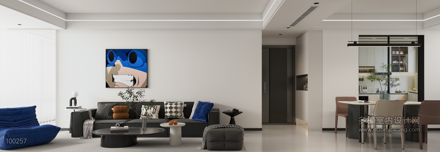 现代沙发墙特写