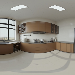 现代 一楼 厨房 全景 新