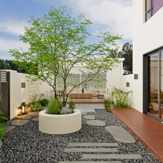 多彩一号3改414_一层花园002