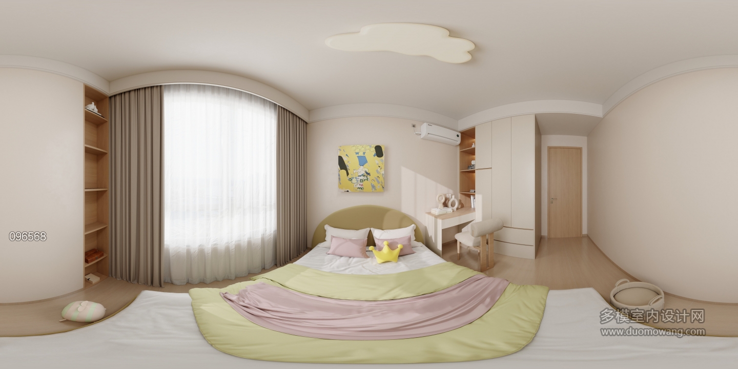 现代奶油次卧1