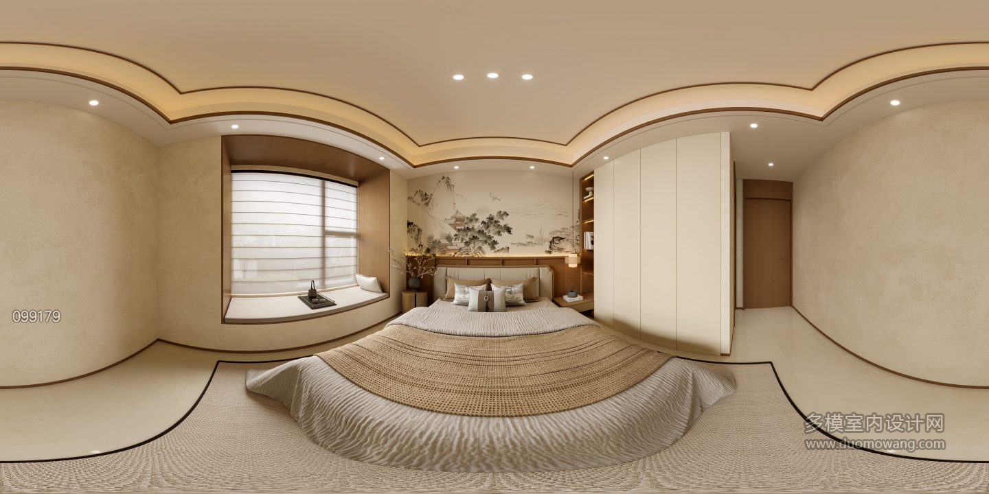 新中式主卧全景