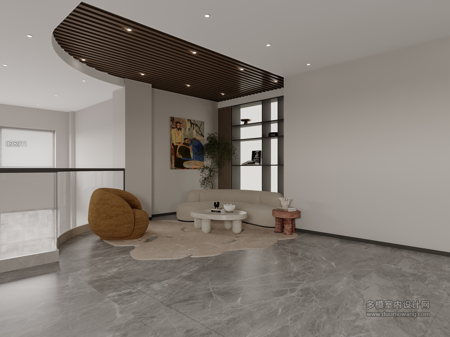 现代接待休闲区特写