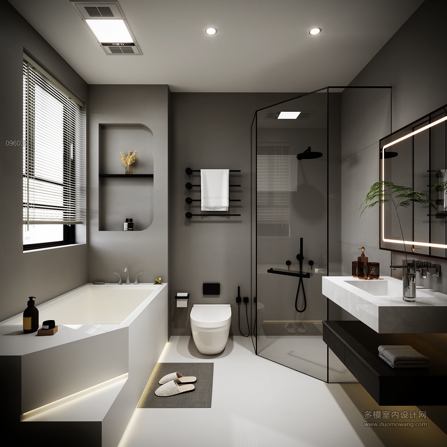 二楼主卧卫生间静态现代极简风格