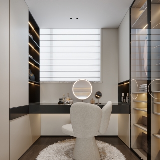 现代衣帽间特写