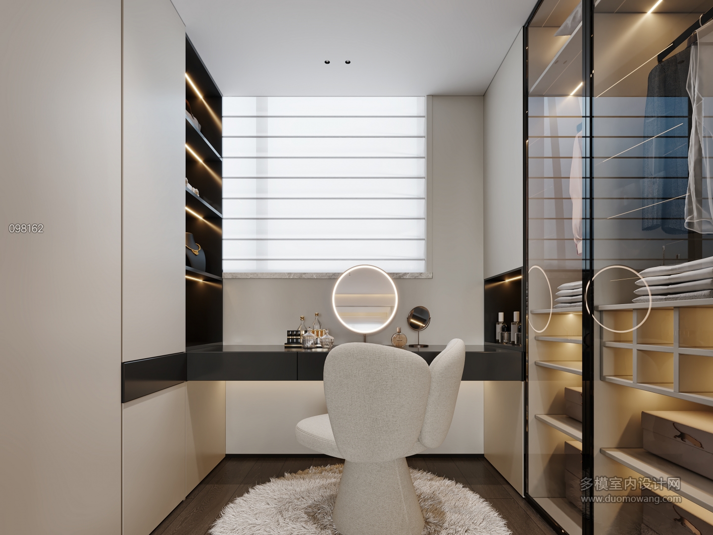 现代衣帽间特写