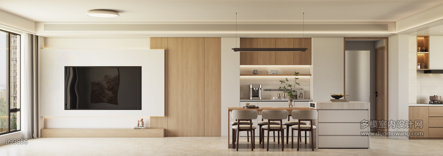 现代客餐厅电视面