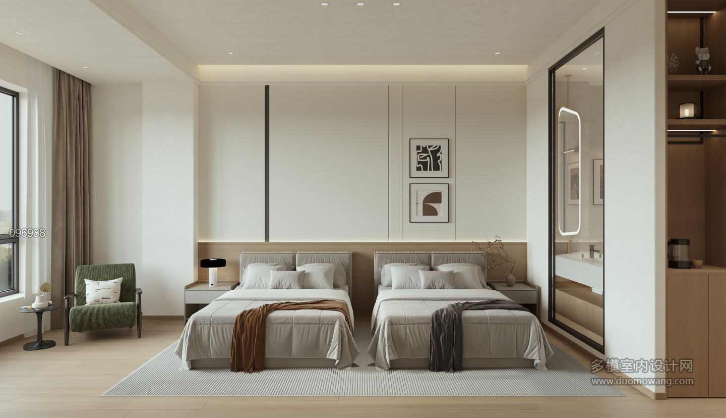 现代 酒店客房 单张1