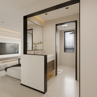 现代极简洗漱区