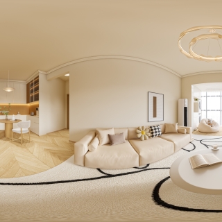 奶油风客餐厅全景1