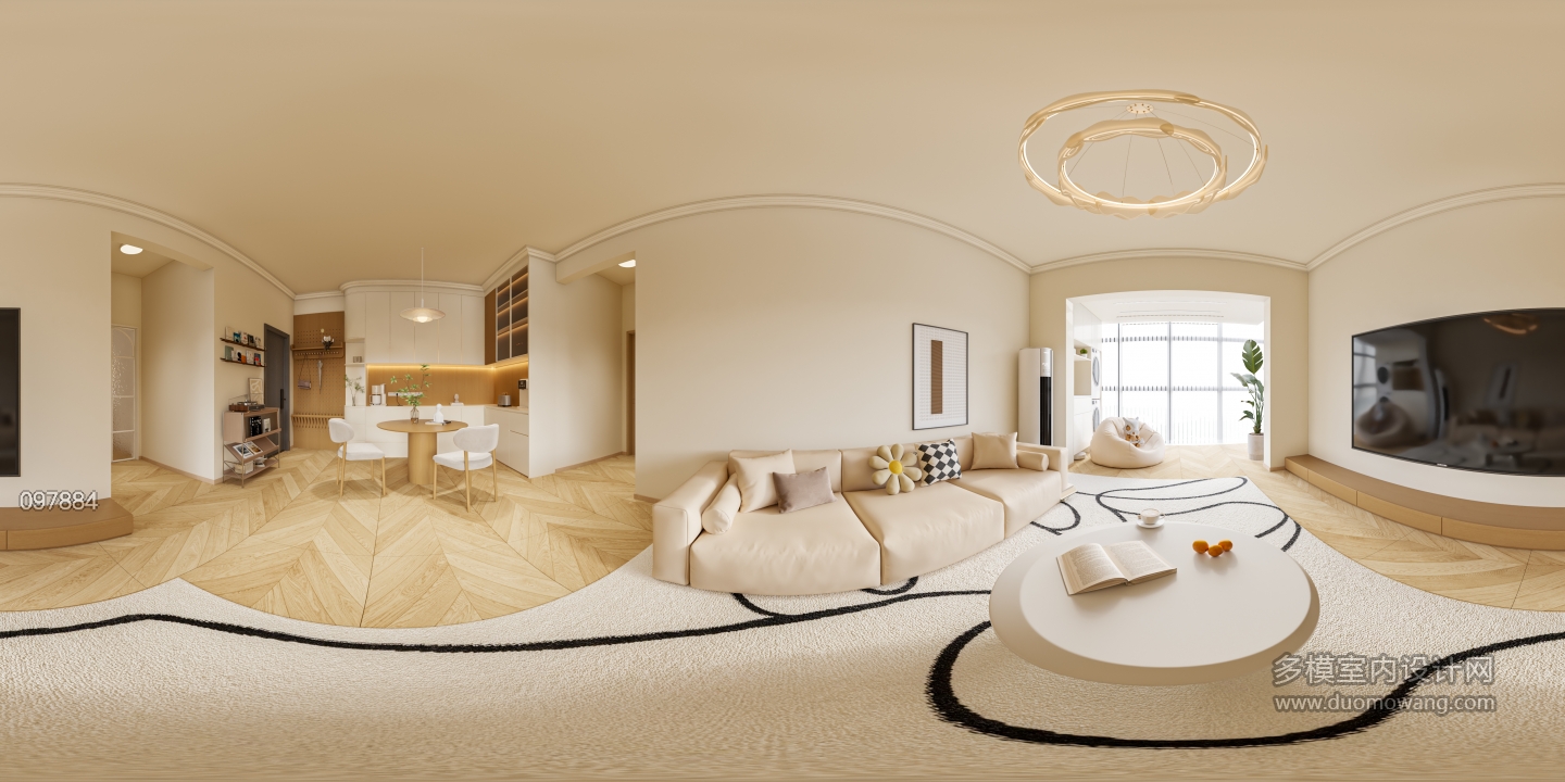 奶油风客餐厅全景1