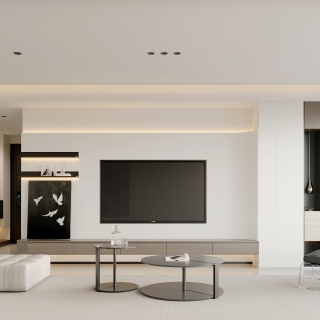 现代极简电视墙
