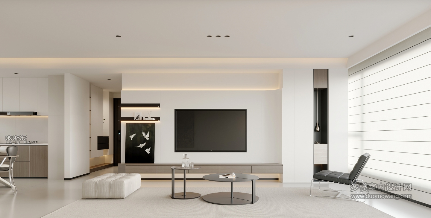 现代极简电视墙