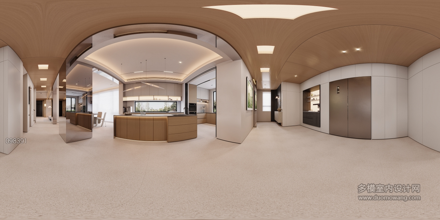 现代一层过道全景