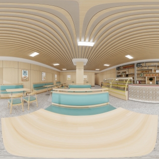 原木风面馆大厅